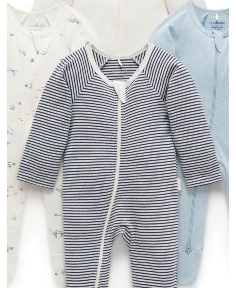 Baby Boys Zip Coverall 4 Pack