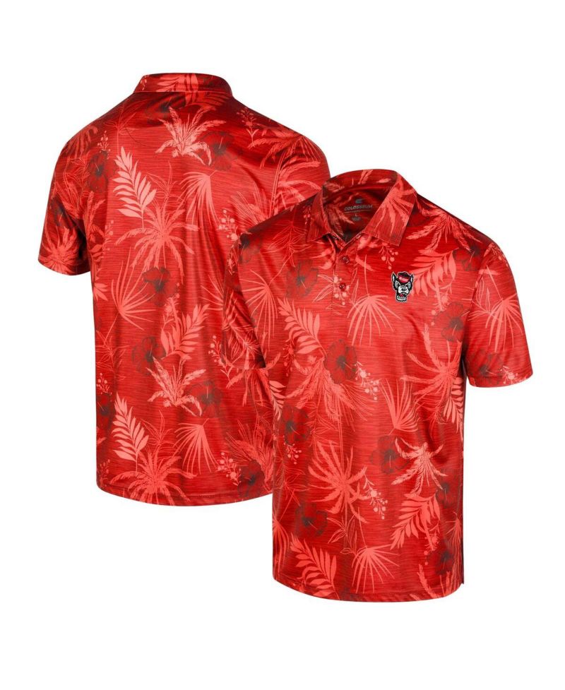 Men's Red NC State Wolfpack Palms Team Polo