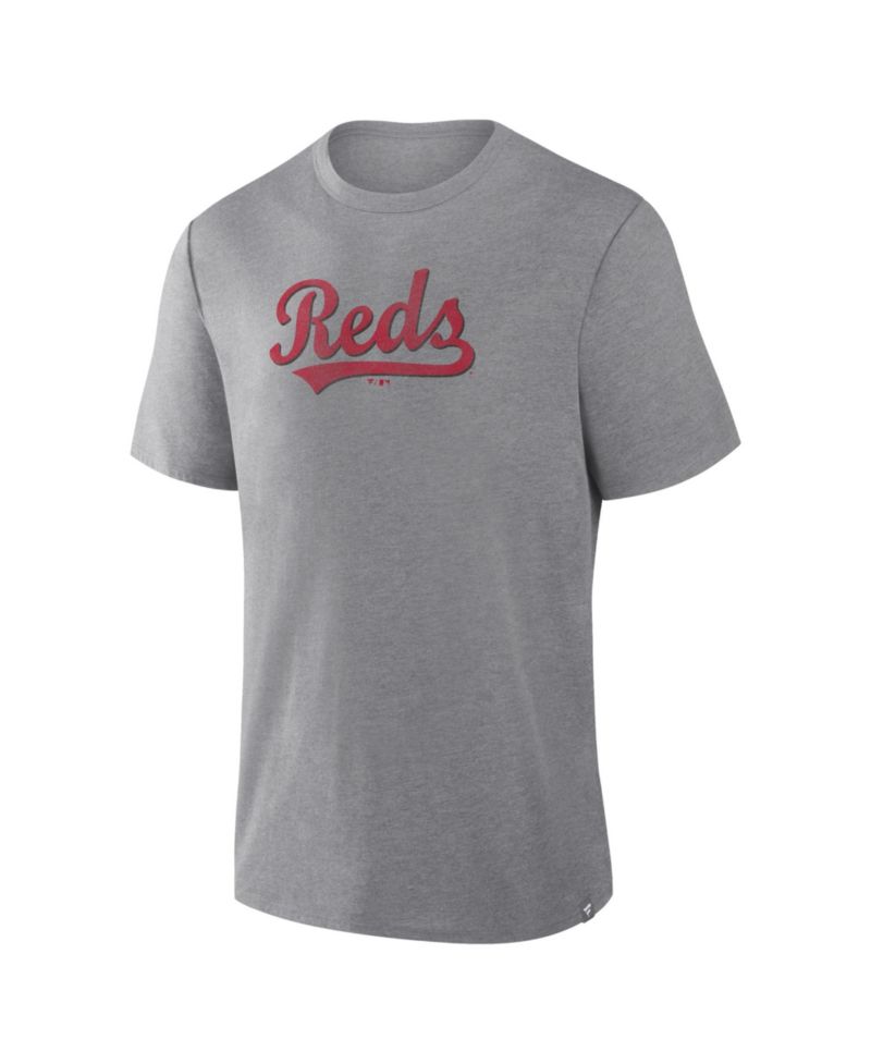 Men's Heather Gray Cincinnati Reds Play Tribute Tri-Blend T-Shirt