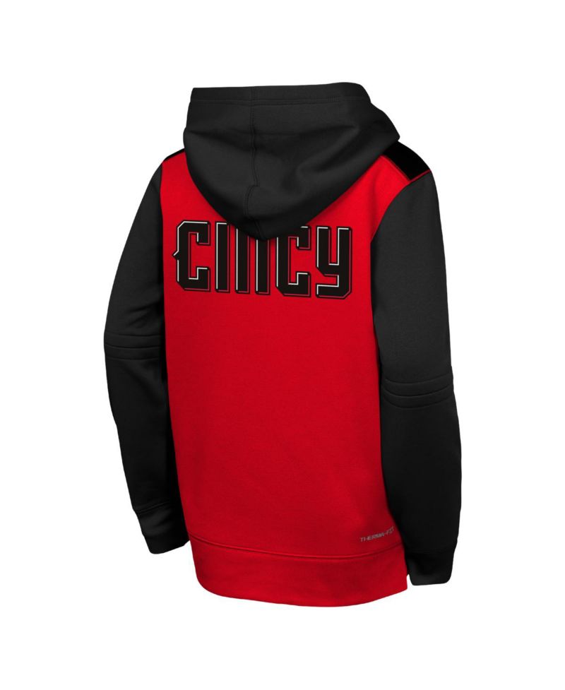 Big Boys and Girls Red/Black Cincinnati Reds 2026 City Connect Authentic Collection Therma-FIT Hoodie
