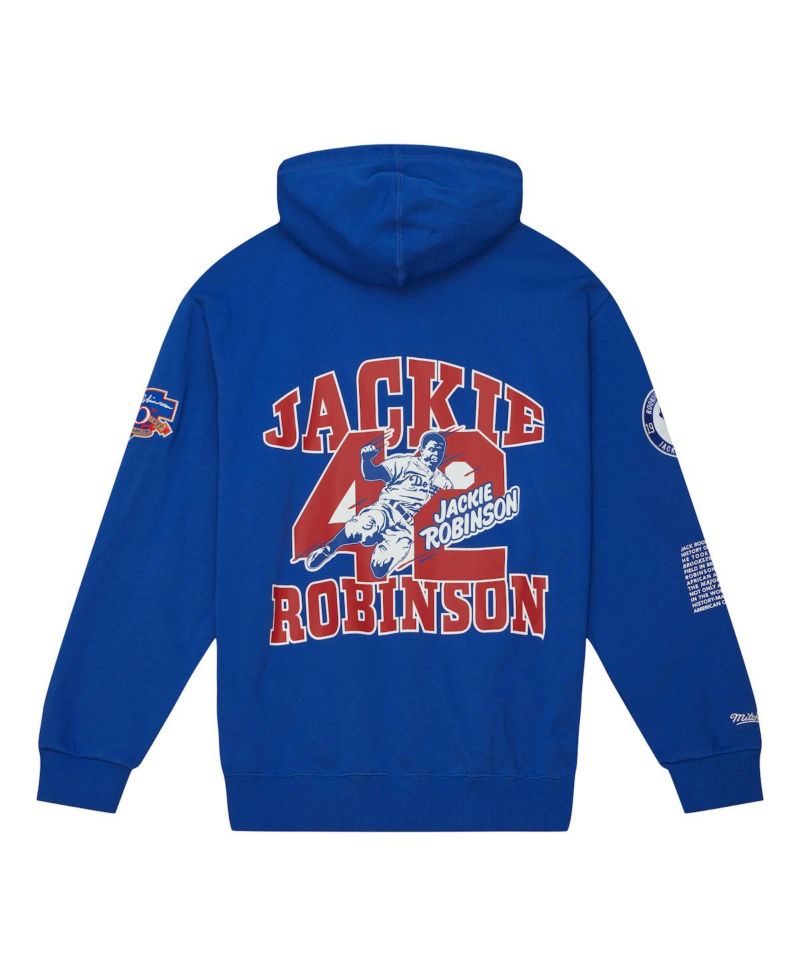 Men's Jackie Robinson Royal Brooklyn Dodgers Cooperstown Collection Legends Fleece Pullover Hoodie