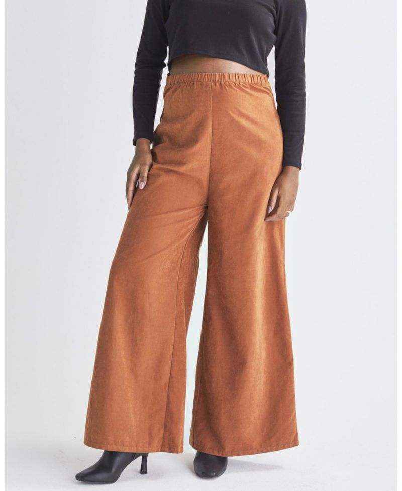 Maternity Stacie Wide Leg Pants in Suede