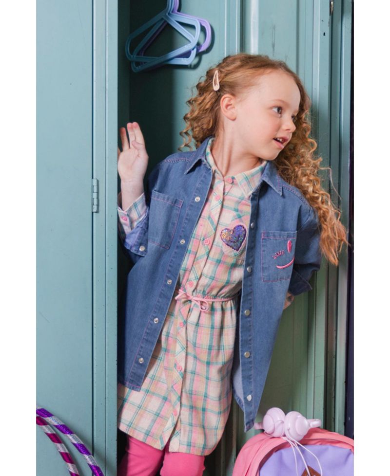 Little and Big Girl 6-14Y Shirt Dress with Belt