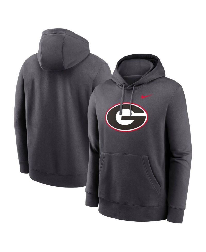 Men's Anthracite Georgia Bulldogs Primetime Club Fleece Pullover Hoodie