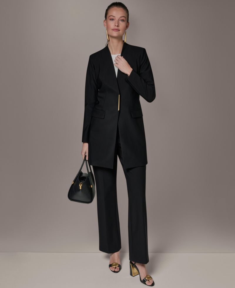 Petite Collarless Blazer