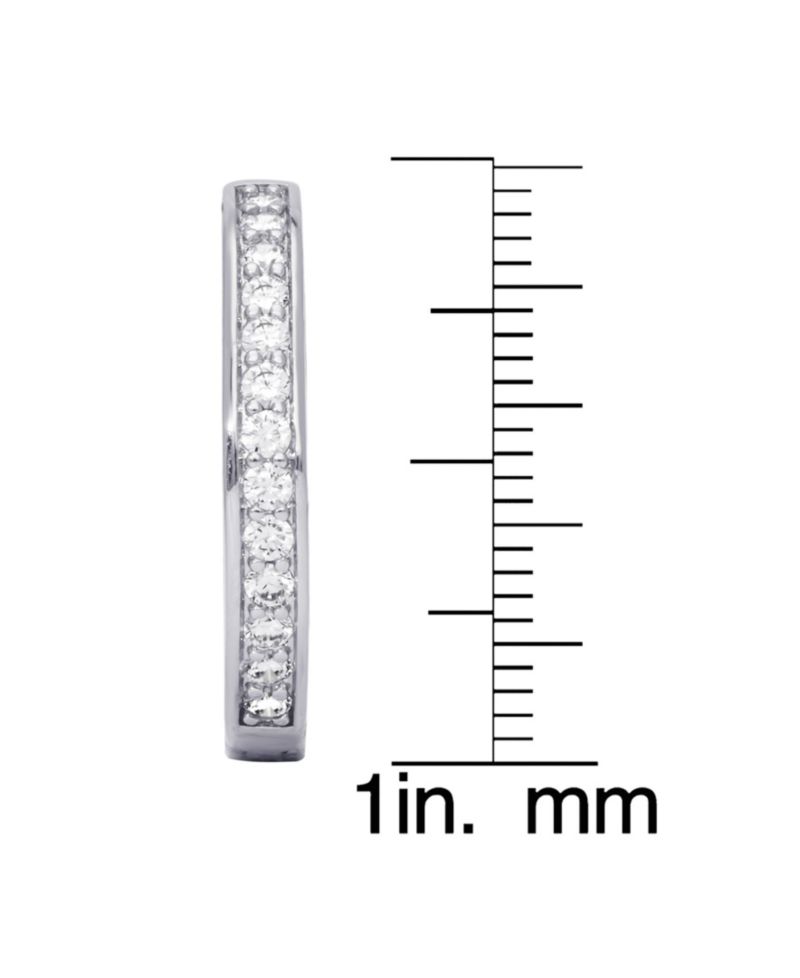 Cubic Zirconia Pave Round Hoop Earrings
