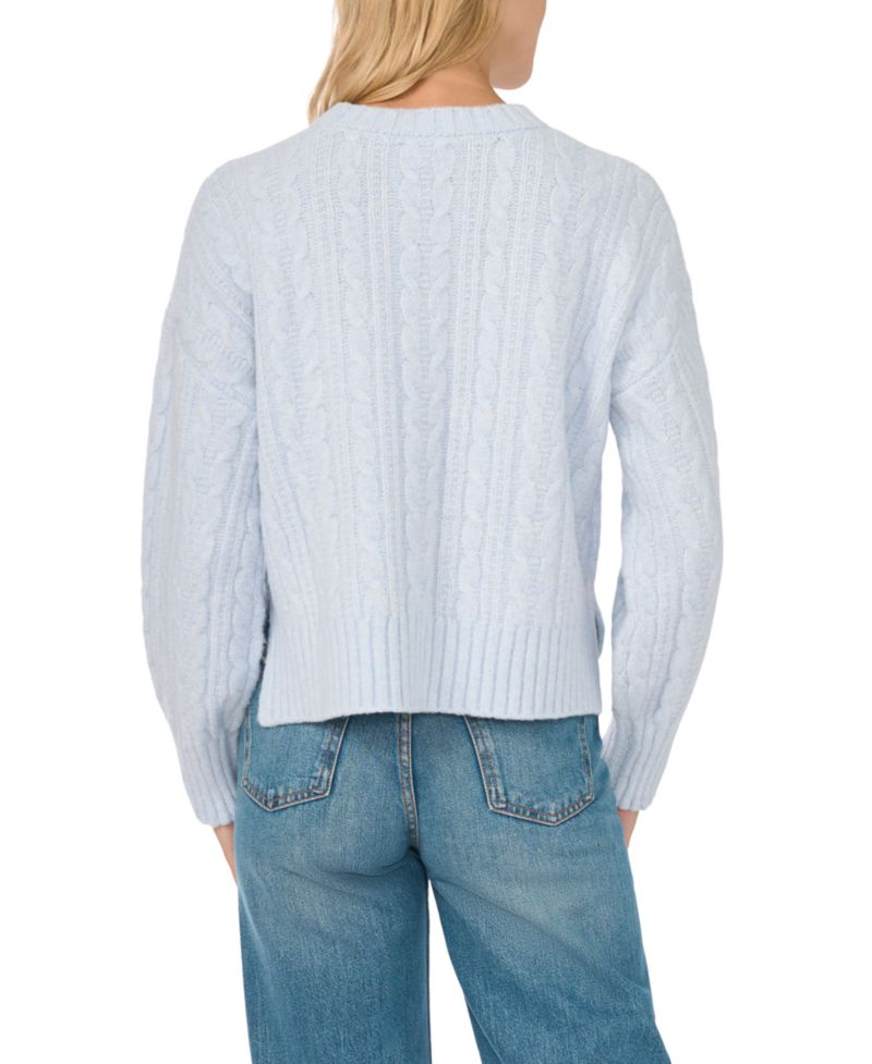 Women's Cable-Knit Raglan-Sleeve Crewneck Sweater