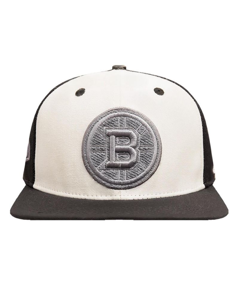 Men's Cream Boston Bruins French Terry Snapback Hat