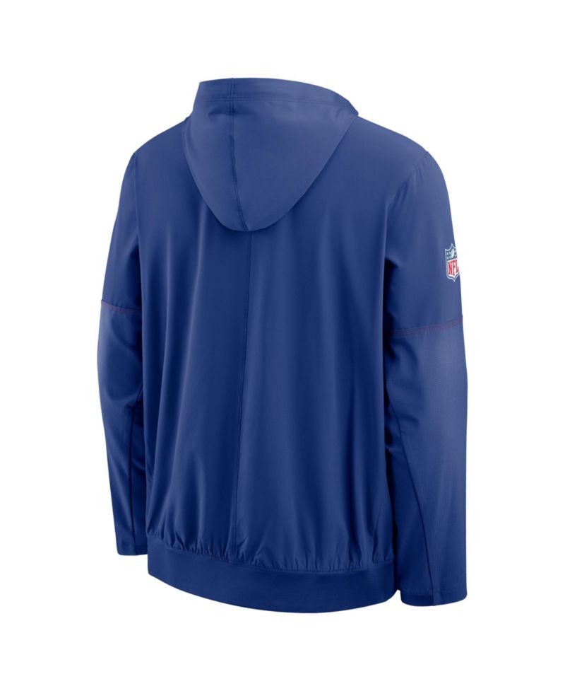 Men's Royal New York Giants Sideline Anorak Half-Zip Hooded Jacket