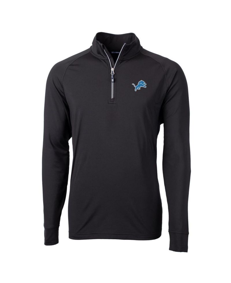 Men's Black Detroit Lions Adapt Eco Knit Quarter-Zip Pullover Jacket