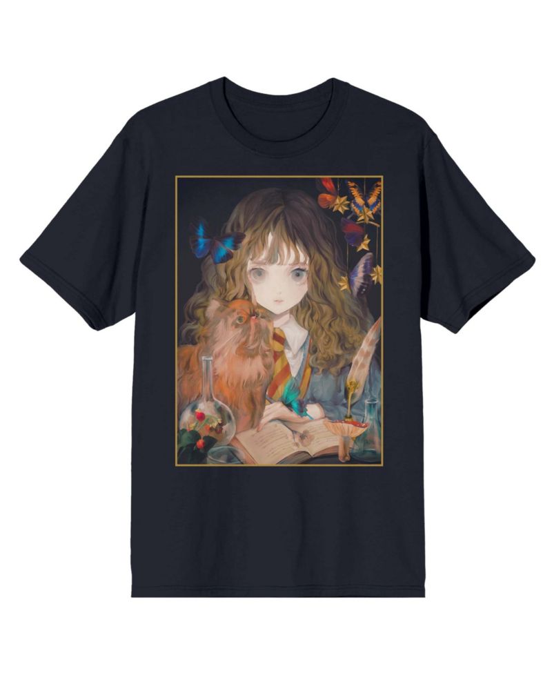 Men's Hermione Granger Crew Neck Short Sleeve Black T-shirt-3XLB