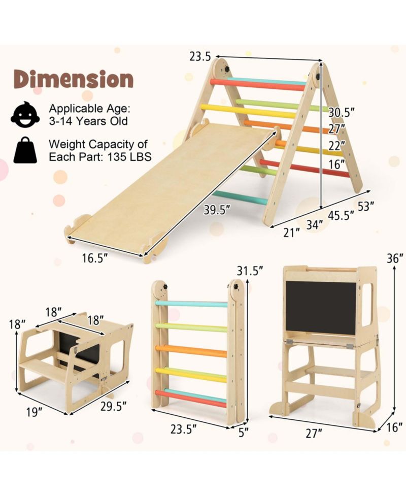 Toddler 7-in-1 Convertible Climbing Toy Set, 4-Piece Set