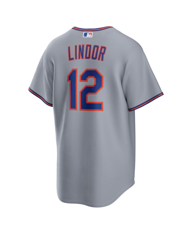 Men's Francisco Lindor Gray New York Mets Road Replica Jersey