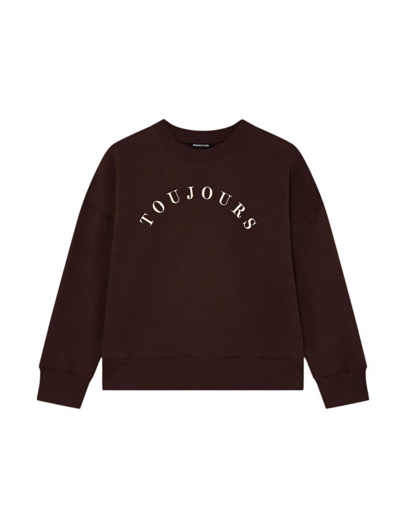 Women's Toujours Logo Relaxed-Fit Crewneck Sweatshirt