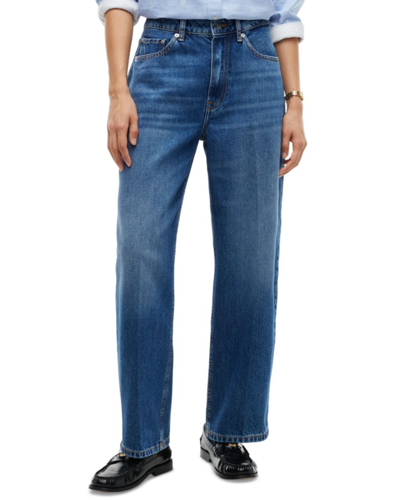 Women's Barrel High-Waisted 100% Cotton Jeans