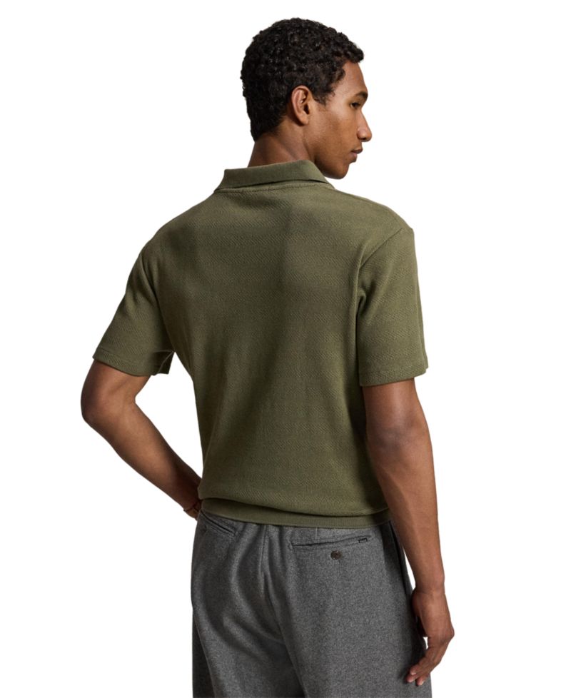 Men's Pointelle-Ribbed Regular-Fit Polo Shirt