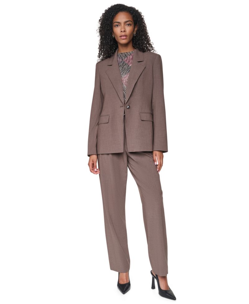 Women's Belted Notch Collar Stretch Blazer