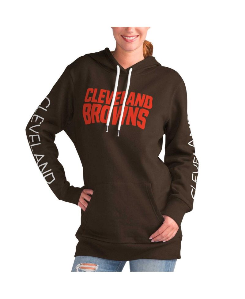Women's Brown Cleveland Browns Extra Inning Pullover Hoodie