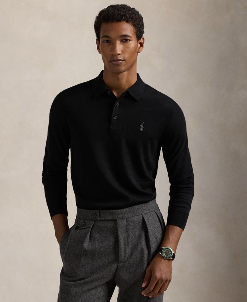 Men's Wool Polo-Collar Sweater