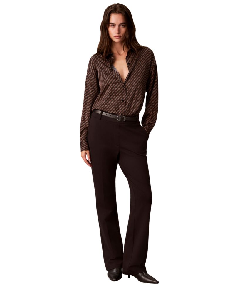 Women's Long-Sleeve Satin Blouse