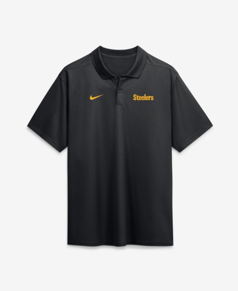 Men's Black Pittsburgh Steelers Wordmark Victory Dri-FIT Polo Shirt