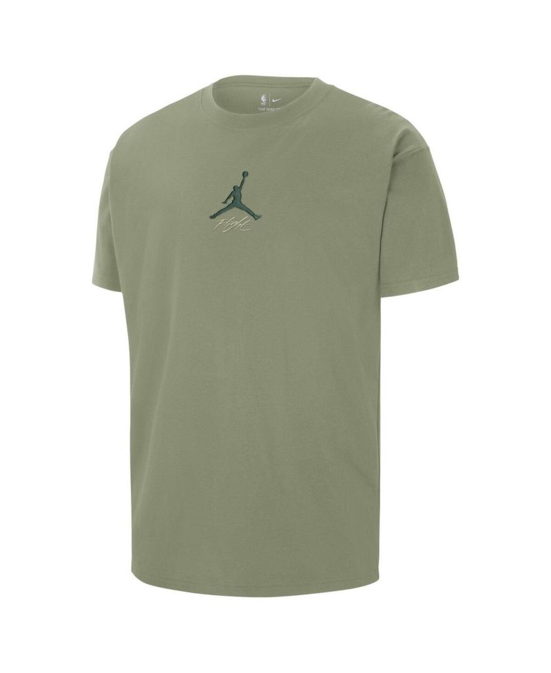 Men's Green Milwaukee Bucks Statement Edition Jumpman Flight Heavyweight T-Shirt