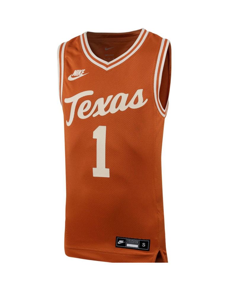Big Boys #1 Texas Orange Texas Longhorns Icon Replica Basketball Jersey