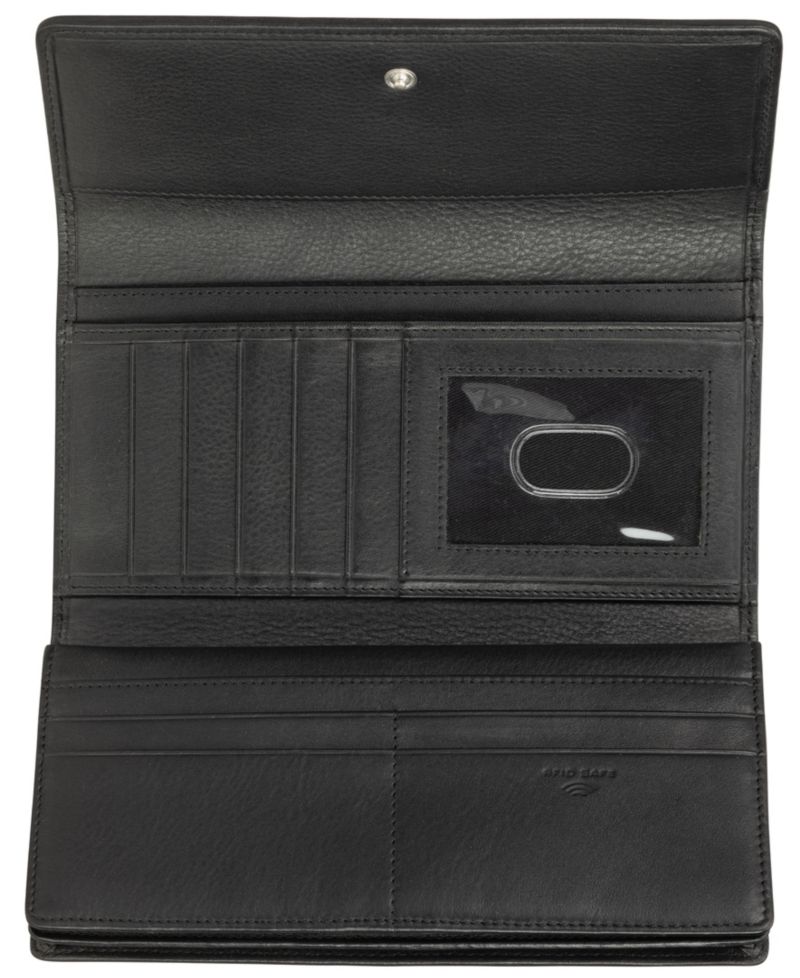 Women's Basket Weave Collection RFID Secure Quadruple Fold Wallet