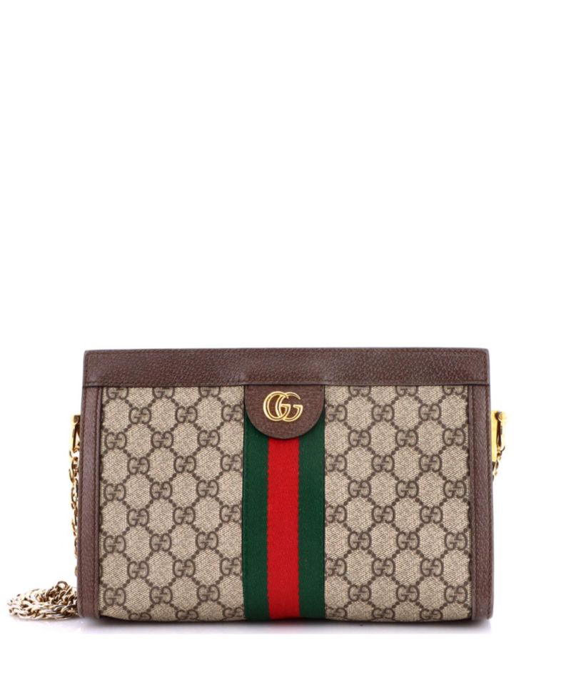 Small Ophidia Chain Shoulder Bag GG Coated Canvas