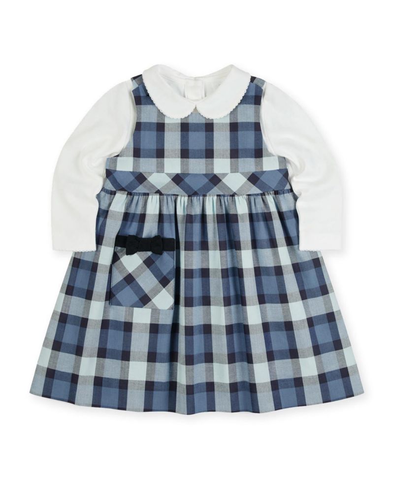Little Girls (4-6X) Plaid Jumper with Pocket Dress