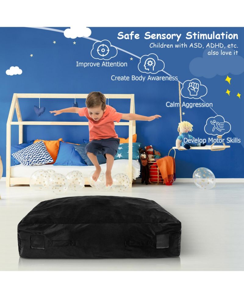 47" x 35.5" Crash Pad Sensory Mat with Foam Blocks and Washable