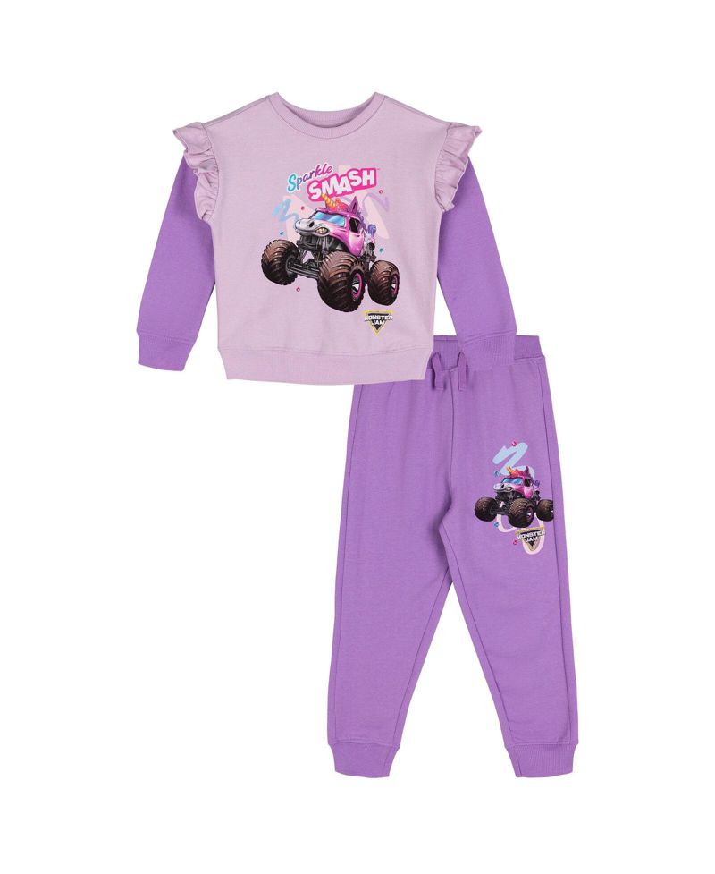 Sparkle Smash Girls' 2-Piece Fleece Sweatshirt and Pants Set