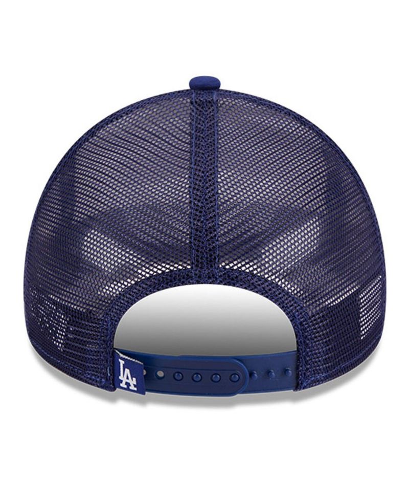 Men's White, Royal Los Angeles Dodgers Stacked A-Frame Trucker 9FORTY Adjustable Hat