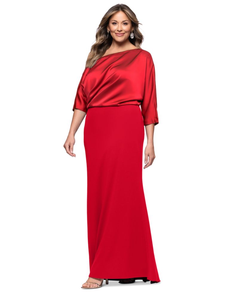 Plus Size Asymmetrical Neck Long Dress