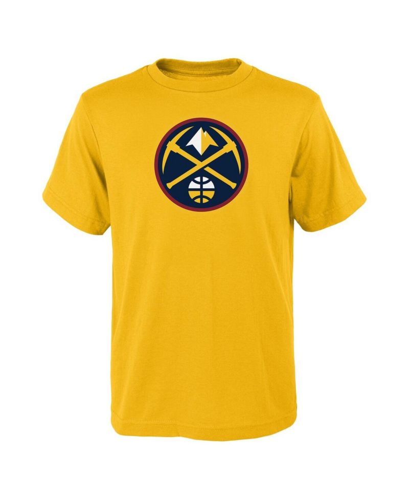 Big Boys and Girls Yellow Denver Nuggets Primary Logo T-Shirt