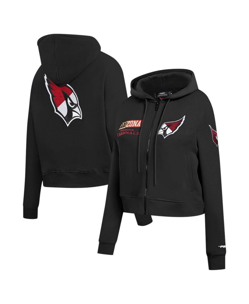 Women's Black Arizona Cardinals Split Logo Full-Zip Hoodie