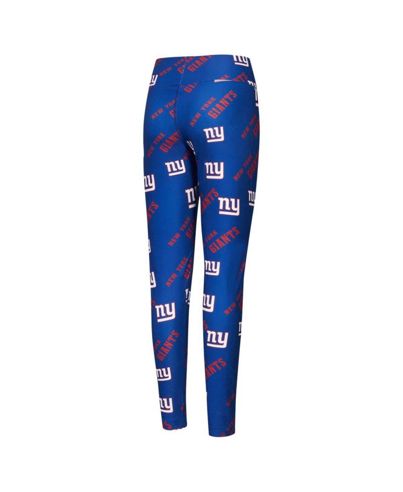 Women's Royal New York Giants Breakthrough Allover Print Knit Sleep Leggings