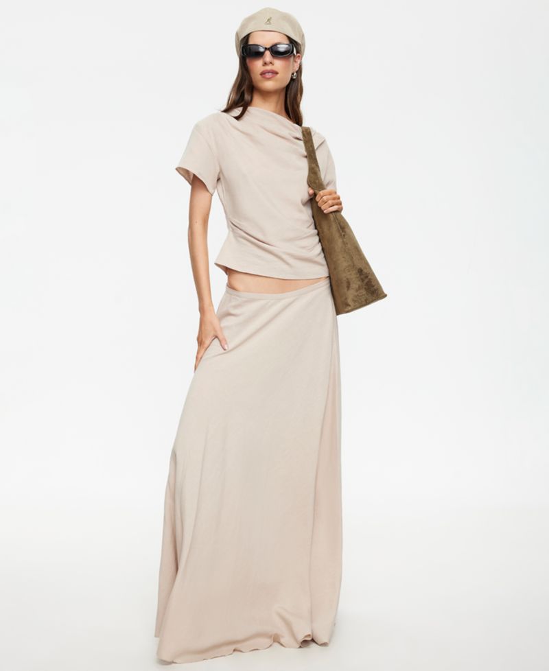 Women's Linen Halcyon Zippered Maxi Skirt