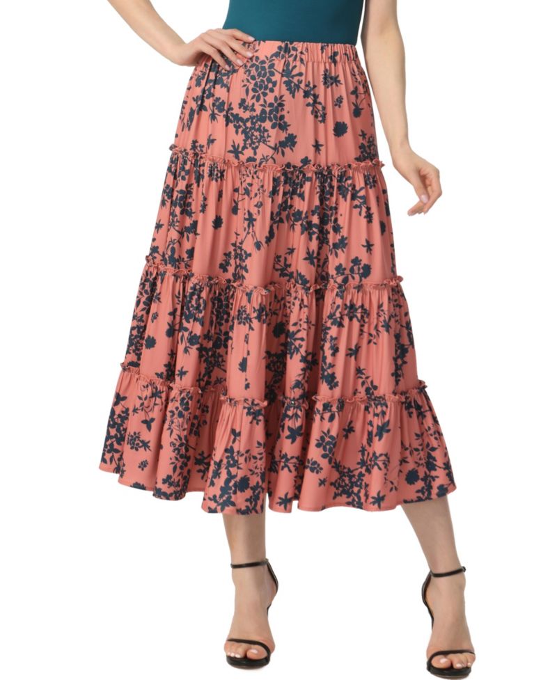 Women's Tiered Midi Skirt
