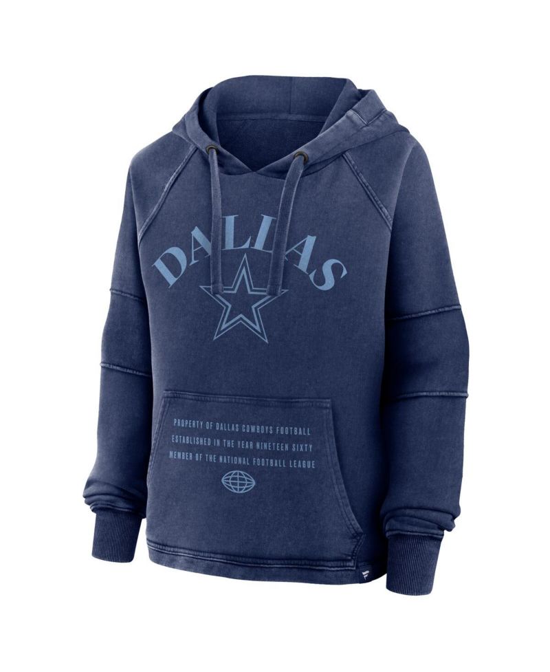 Women's Navy Dallas Cowboys Oversized Raglan Gridiron Hoodie