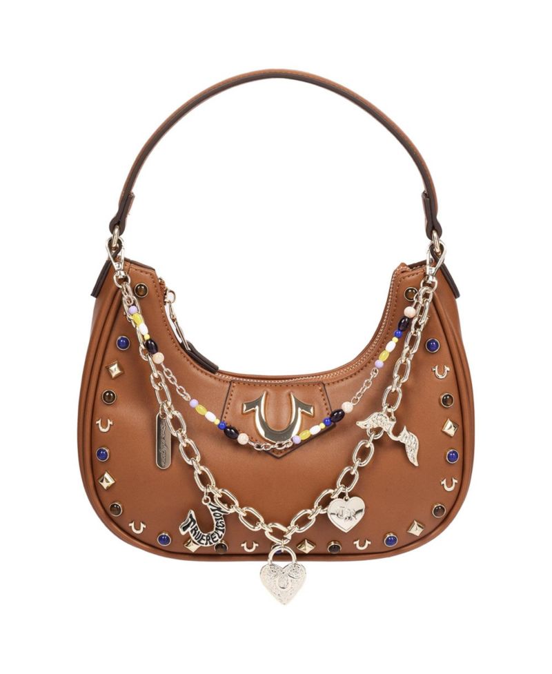 Women's Chain and Studs PU Hobo Bag