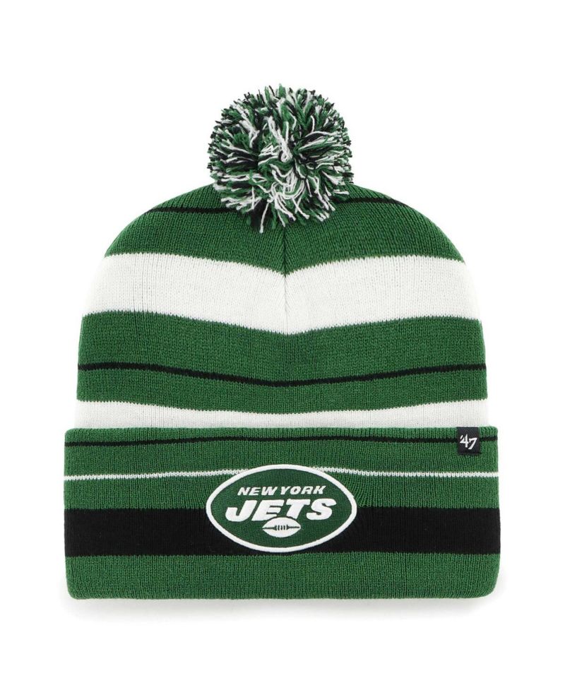 Men's Green New York Jets Powerline Cuffed Knit Hat with Pom