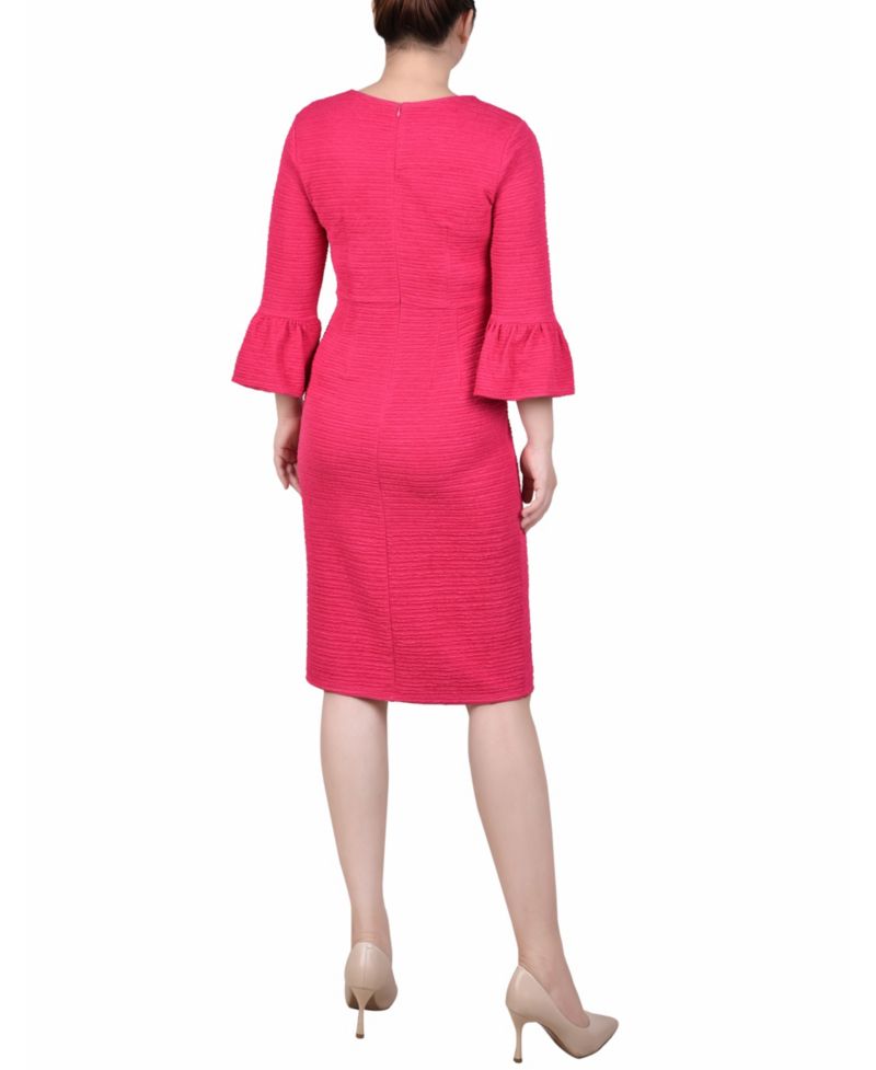 Petite 3/4 Length Imitation Pearl Detail Dress