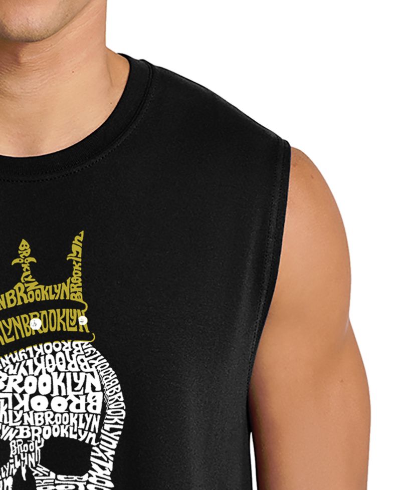 Men's Crowned Skull Word Art Graphic Tank Top