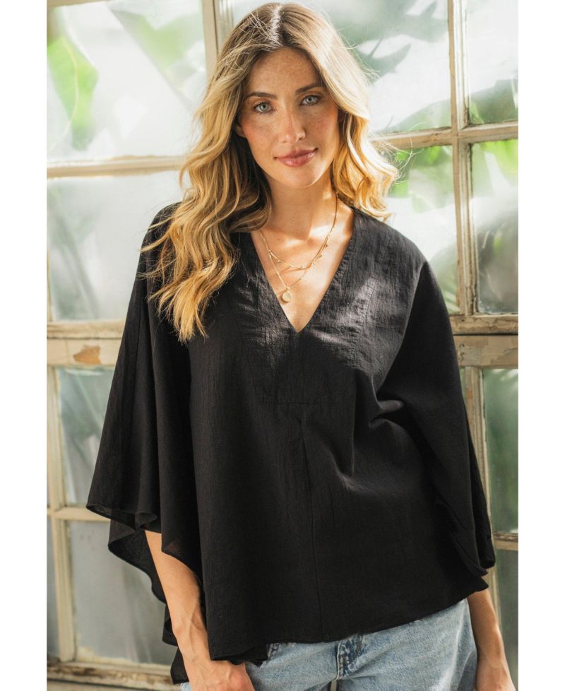 Women's Ocean+Main Butterfly Sleeve Cotton Caftan Top