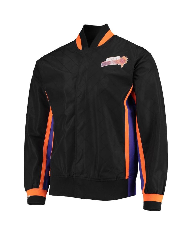 Men's Phoenix Suns Black Hardwood Classics 75th Anniversary Authentic Warmup Full-Snap Jacket