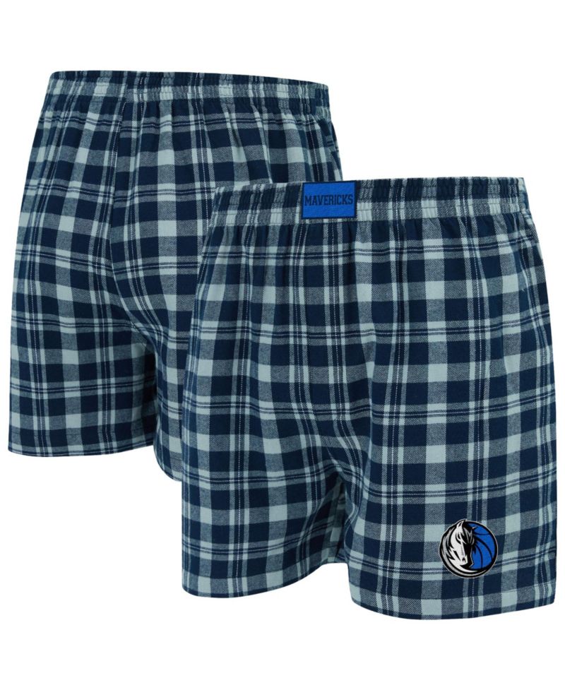 Men's Navy/Gray Dallas Mavericks Hawthorn Flannel Boxer