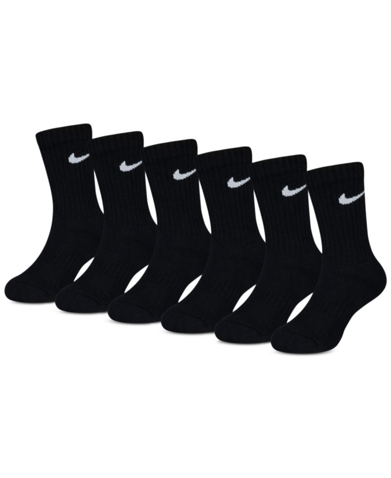Kids' 5-7 Performance Crew Socks, 6-Pack