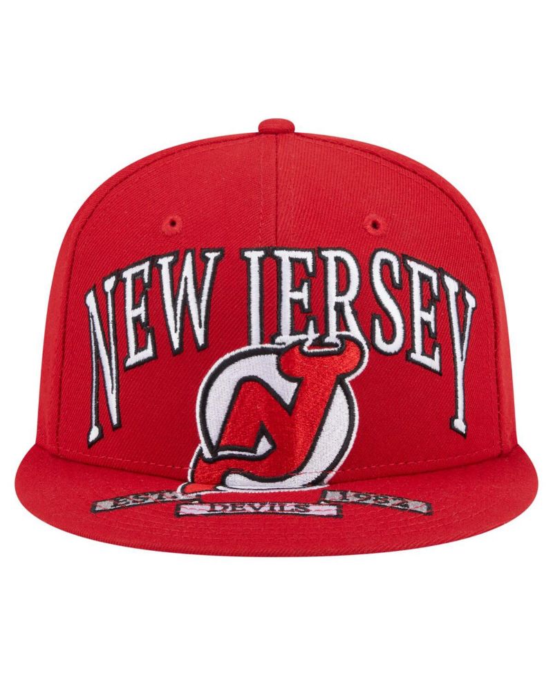 Men's Red New Jersey Devils Oversized Vintage Arch 59Fifty Fitted Hat