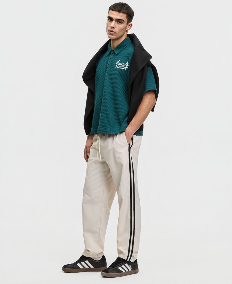Men's Relaxed-Fit Textured Polo Shirt